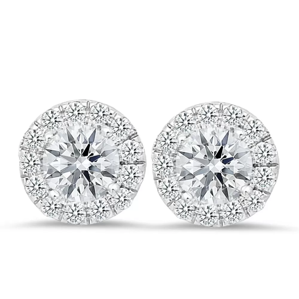 Earrings | Michael John 18K White Gold Stud Earrings With 0.42 Ct And 2.00 Ct Diamonds