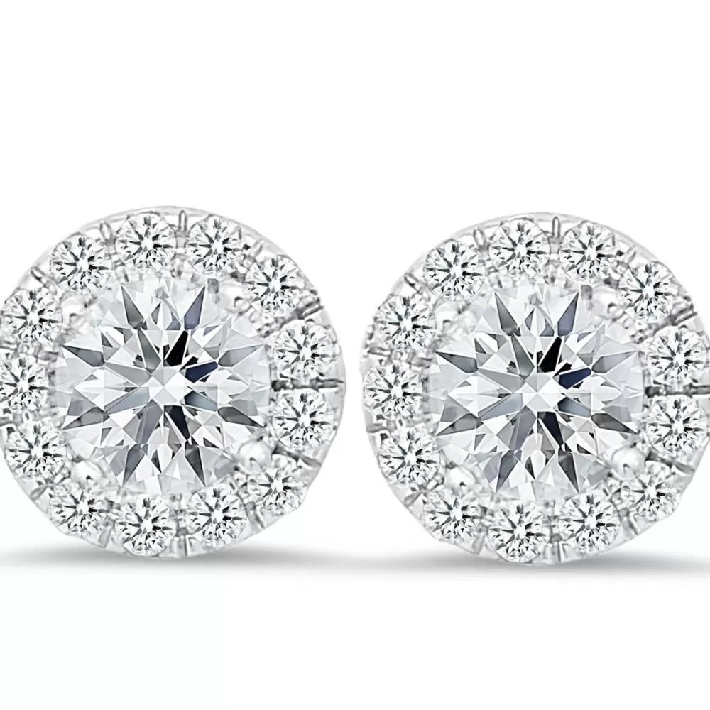 Earrings | Michael John 18K White Gold Stud Earrings With 0.42 Ct And 4.00 Ct Diamonds