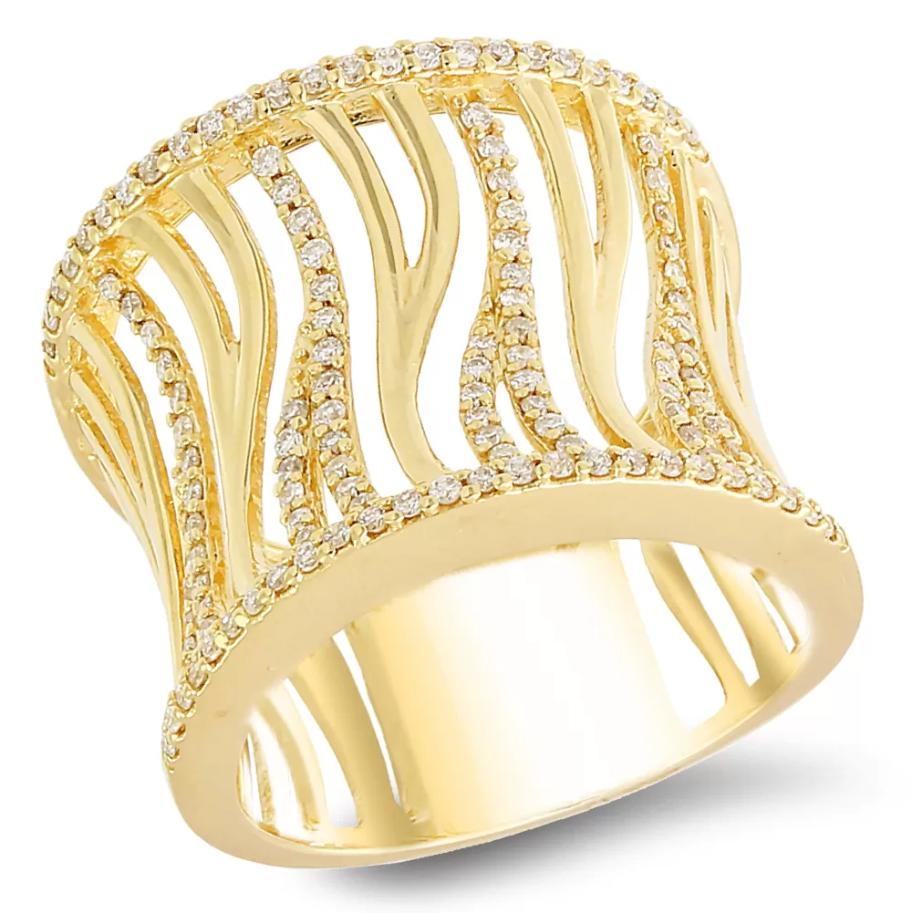 Bangles & Bracelets | Michael John 18K Yellow Gold Band With 0.48 Ct Diamonds