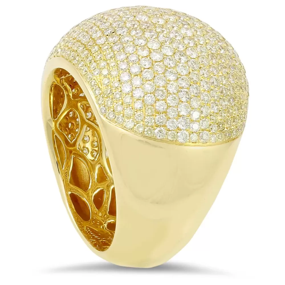 Rings | Michael John 18K Yellow Gold Ring With 3.16 Ct Diamonds And 0.74 Ct Yellow Diamonds