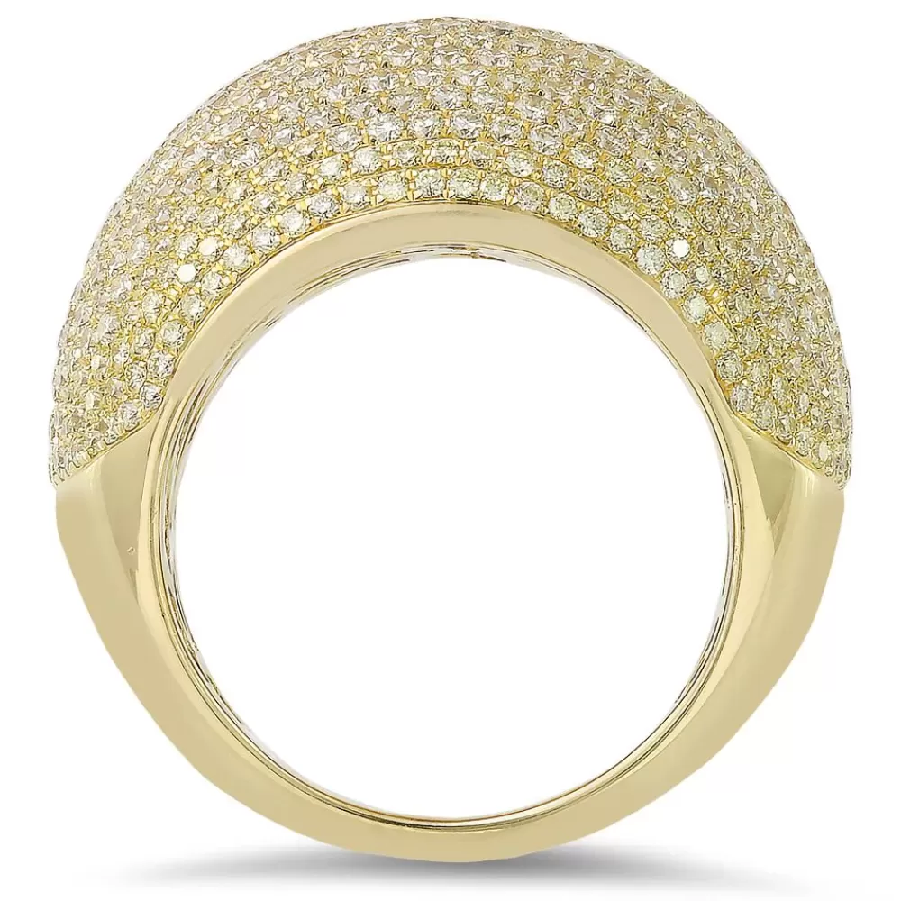 Rings | Michael John 18K Yellow Gold Ring With 3.16 Ct Diamonds And 0.74 Ct Yellow Diamonds