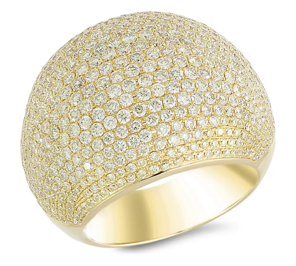 Rings | Michael John 18K Yellow Gold Ring With 3.16 Ct Diamonds And 0.74 Ct Yellow Diamonds