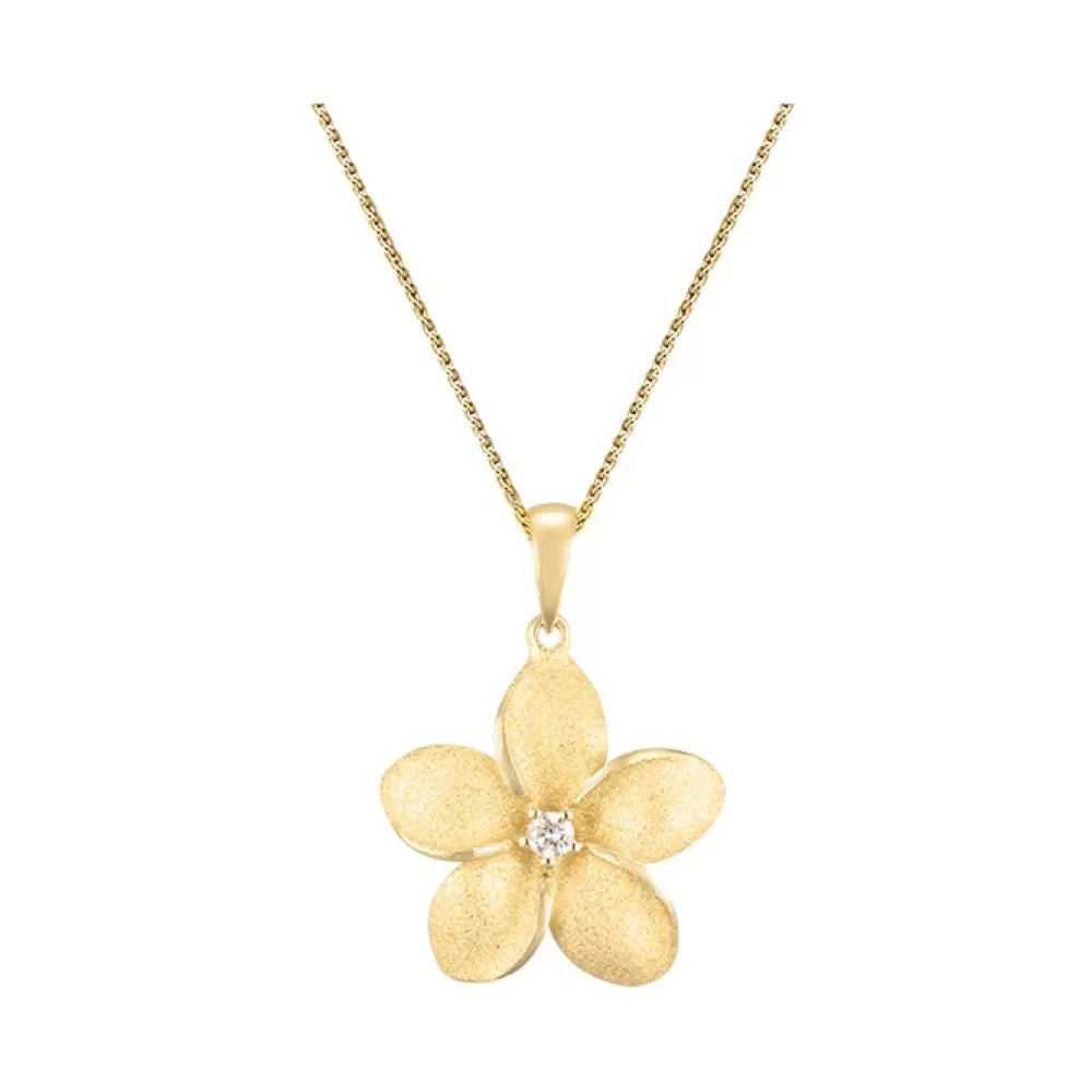 Pendants & Necklaces | Denny Wong 18Mm 14K Plumeria Pendant With Diamond