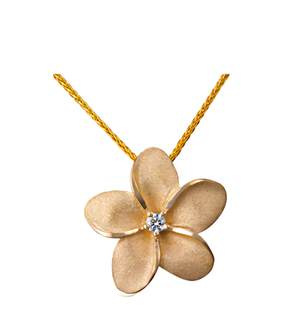 Pendants & Necklaces | Denny Wong 24Mm 14K Plumeria Diamond Pendant