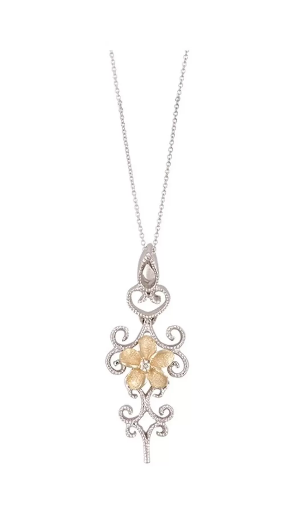 Pendants & Necklaces | Denny Wong 2/Tone 14K Chandelier Plumeria Diamond Pendant