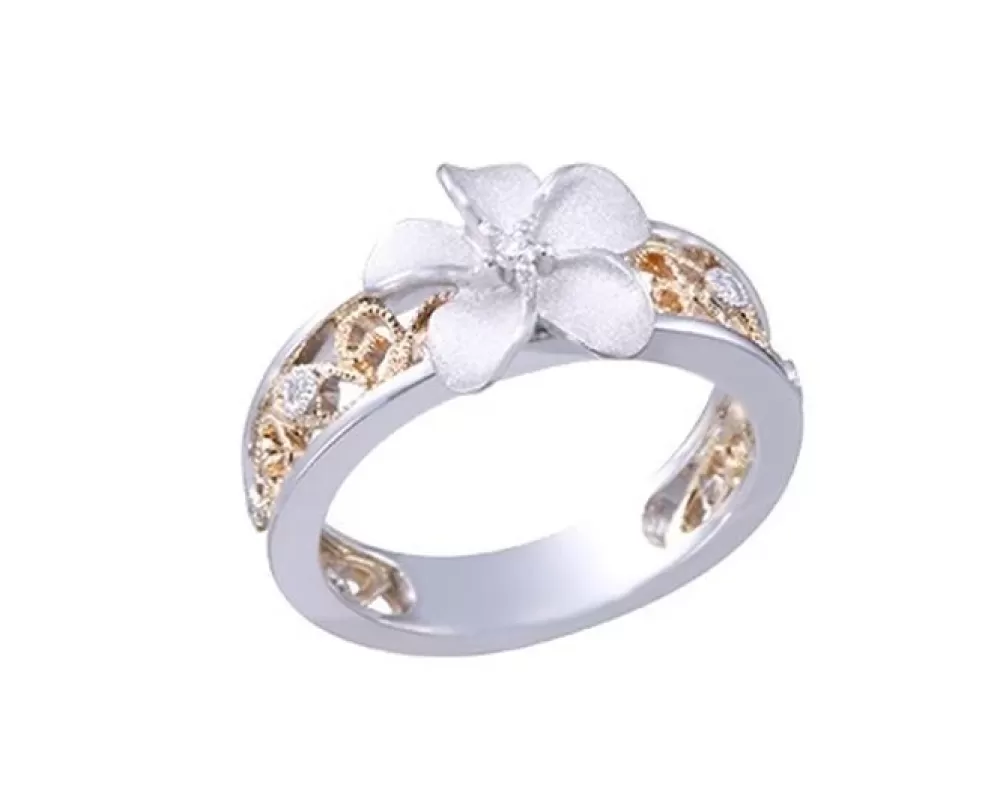 Rings | Denny Wong 2/Tone 14K Plumeria Chandelier Ring With 7 Diamonds