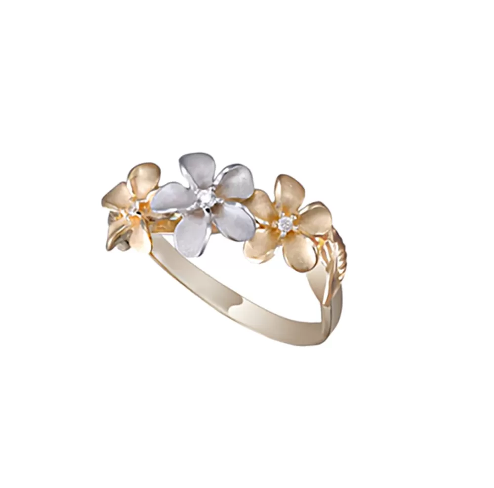 Rings | Denny Wong 8Mm 14K 2/Tone Diamond Plumeria Ring