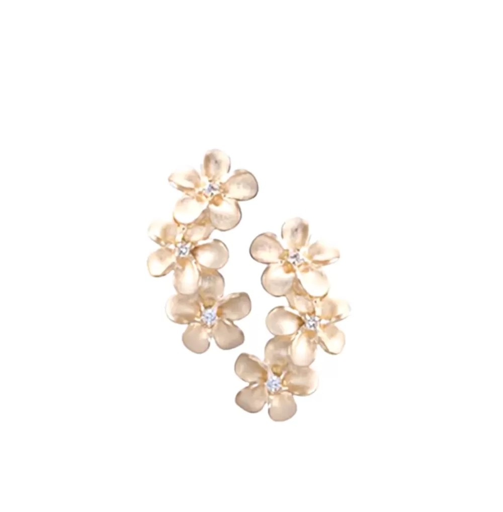 Earrings | Denny Wong 8Mm 14K Plumeria Earring With 6 Diamonds