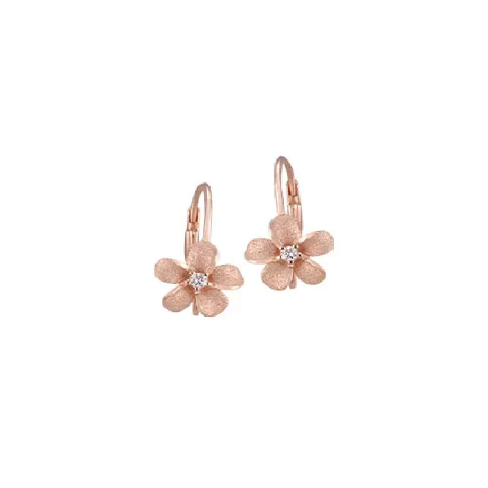 Earrings | Denny Wong 8Mm 14K Plumeria Earrings With 2 Diamonds