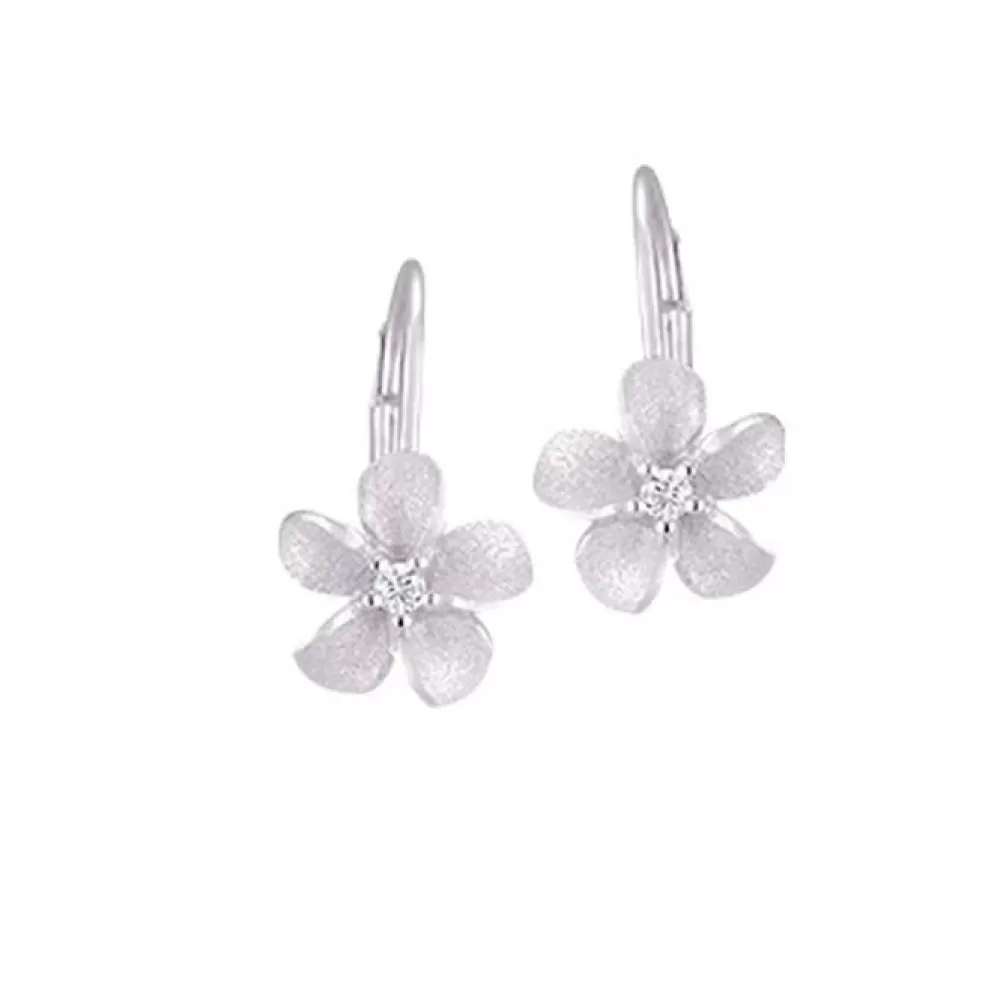 Earrings | Denny Wong 8Mm 14Kw Plumeria Earrings With 2 Diamonds