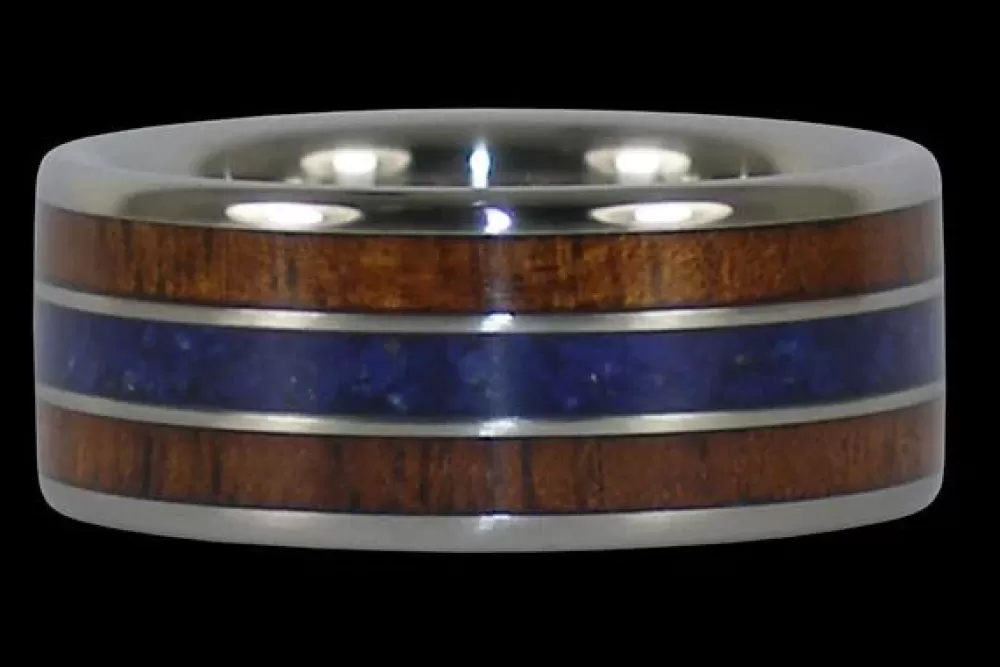 Rings | Hawaiian Titanium Rings Big Kahuna Titanium Ring With Lapis