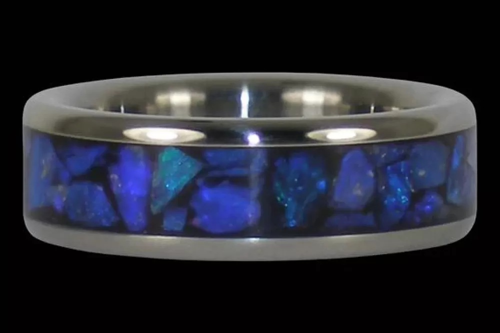 Rings | Hawaiian Titanium Rings Black Opal Hawaii Titanium Ring Band