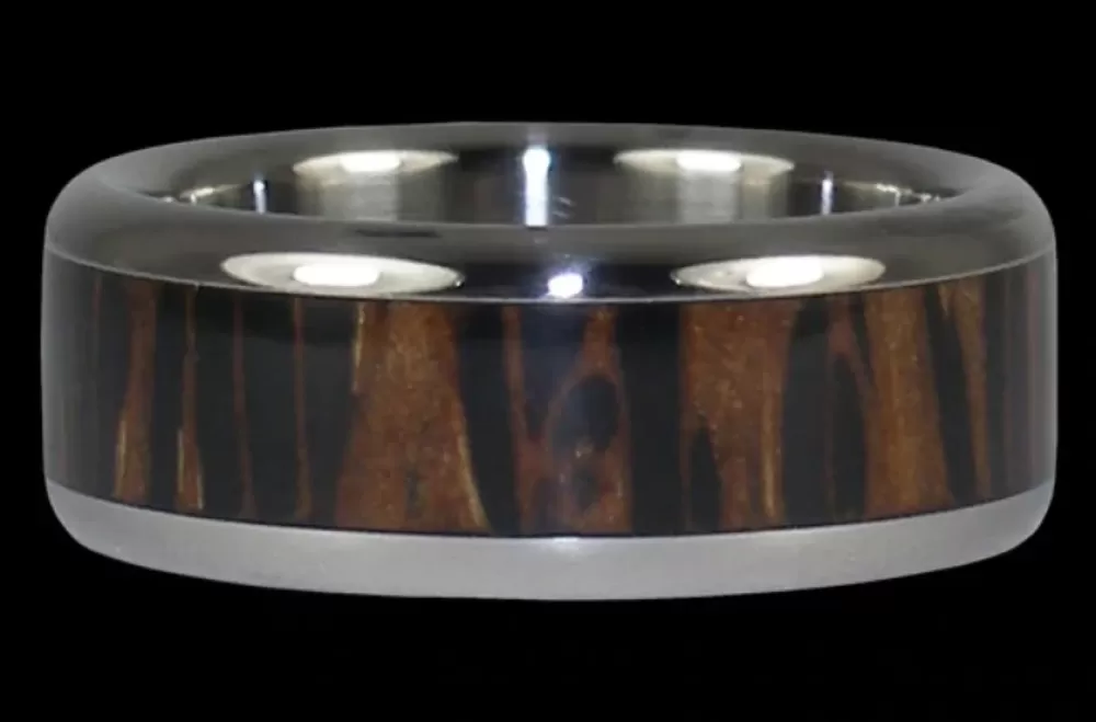 Rings | Hawaiian Titanium Rings Black Palm Wood Hawaii Titanium Ring