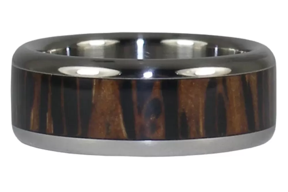 Rings | Hawaiian Titanium Rings Black Palm Wood Hawaii Titanium Ring