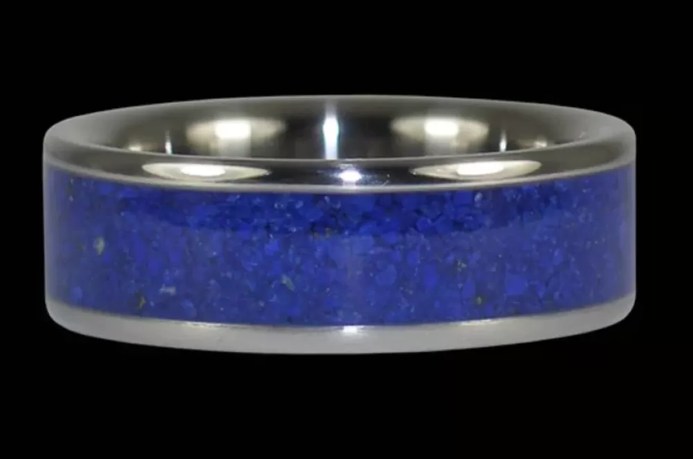 Hawaiian Jewelry | Hawaiian Titanium Rings Blue Lapis Titanium Ring