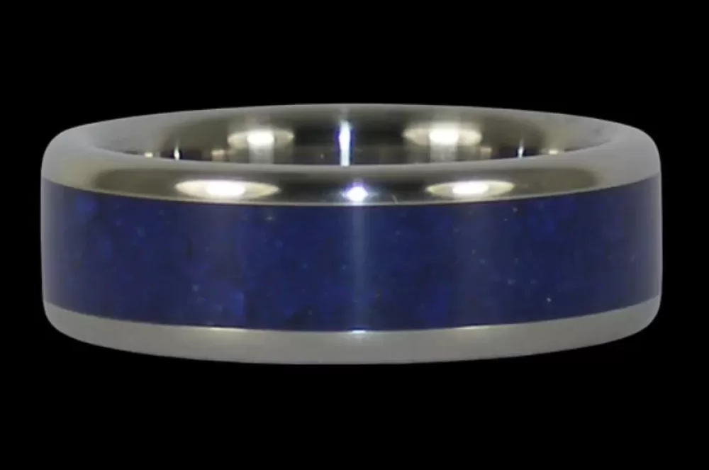 Hawaiian Jewelry | Hawaiian Titanium Rings Blue Lapis Titanium Ring