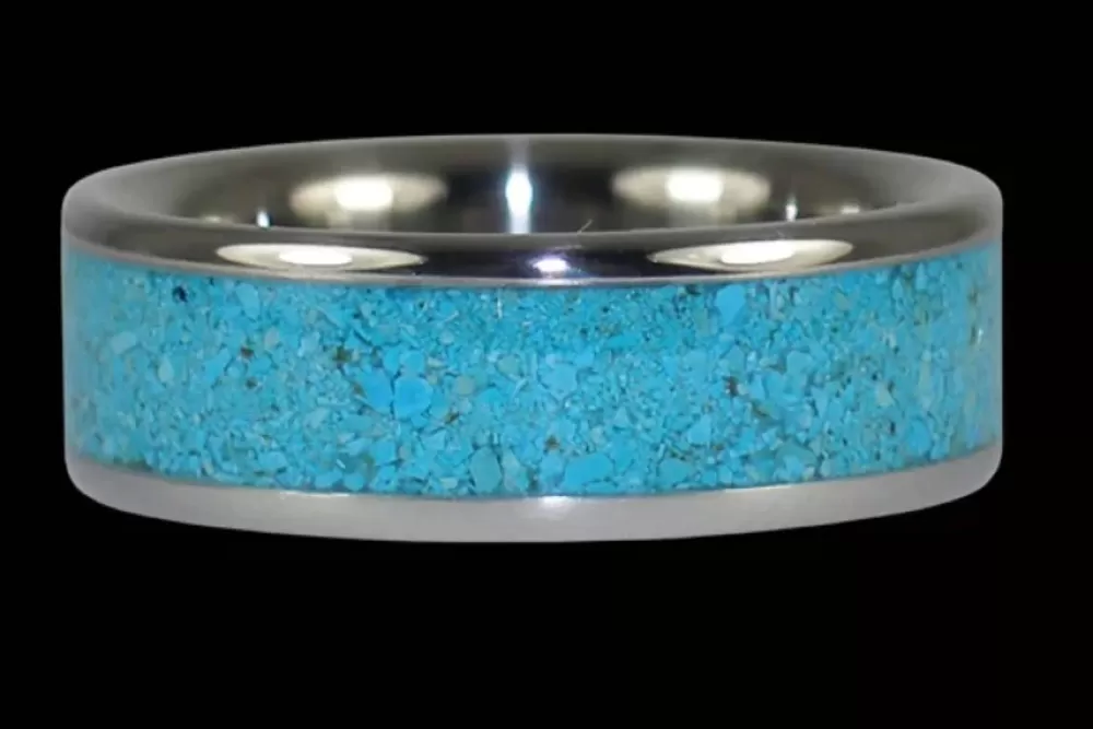 Rings | Hawaiian Titanium Rings Bye Bye Blue Sky Turquoise Titanium Ring