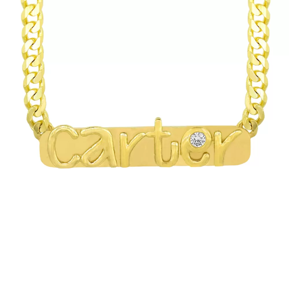 Pendants & Necklaces | Kate Alexandra Custom Nameplate Gold Necklace