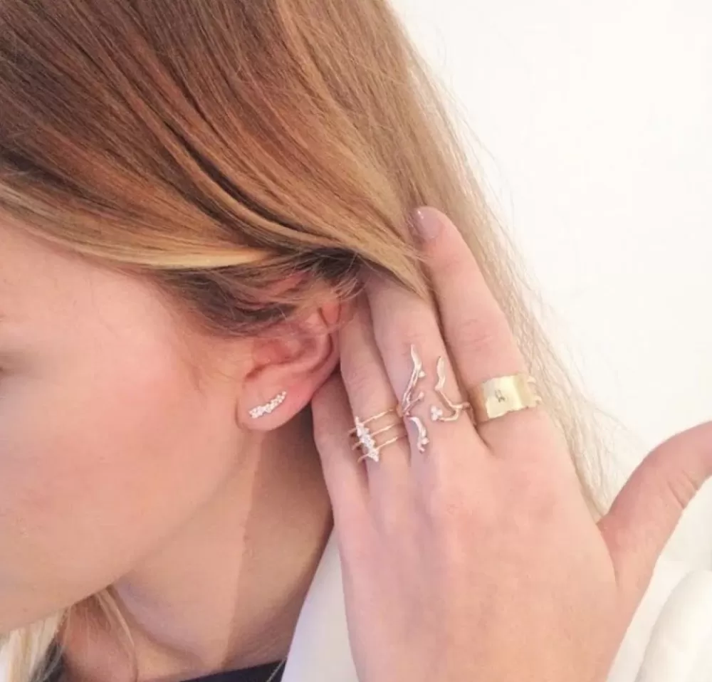 Earrings | Kate Alexandra Diamond Cluster Ear Crawler