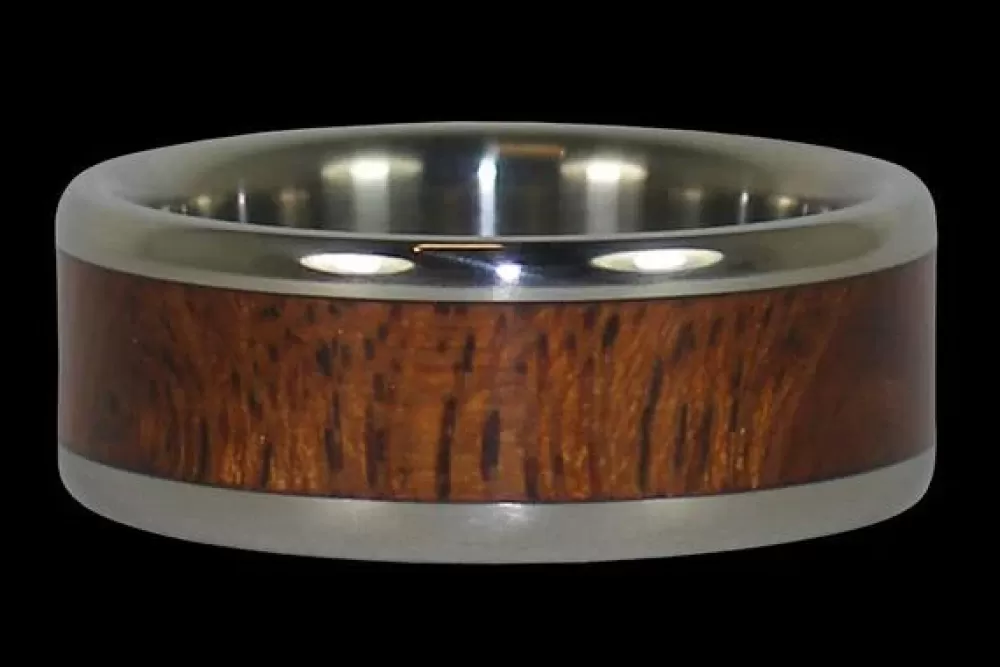 Rings | Hawaiian Titanium Rings Kiawe Wood Hawaii Titanium Ring