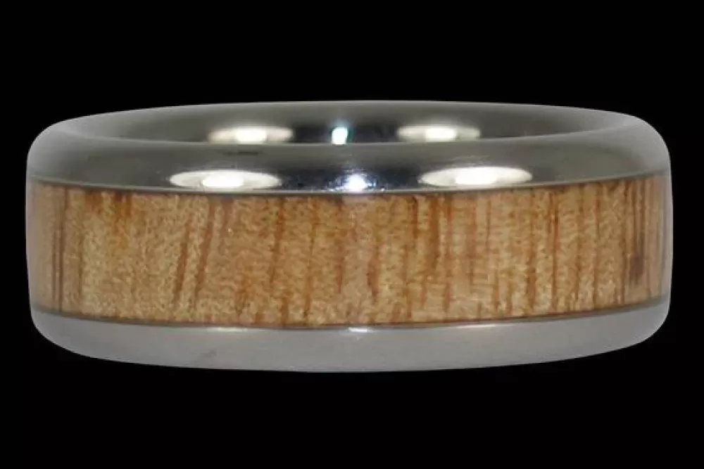 Hawaiian Jewelry | Hawaiian Titanium Rings Mango Wood Titanium Ring Band