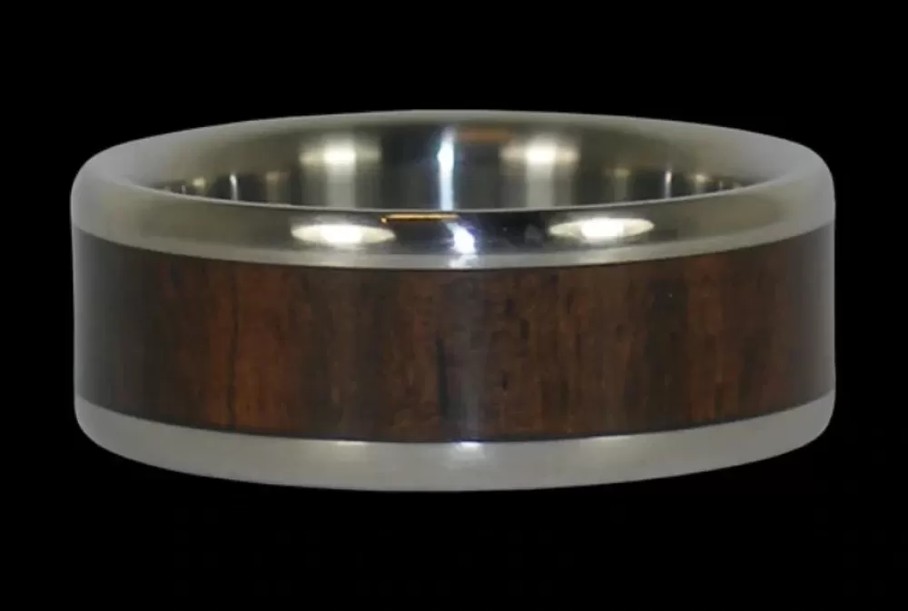 Rings | Hawaiian Titanium Rings Mun Ebony Wood Titanium Ring Band