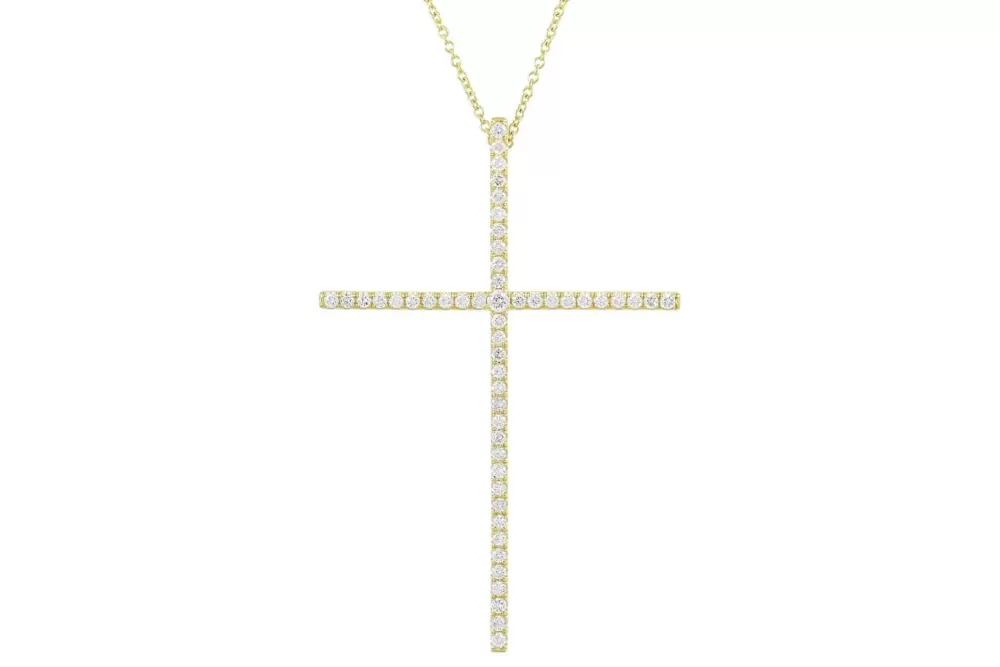 Pendants & Necklaces | Kate Alexandra Signature Diamond Cross Necklace (Large)