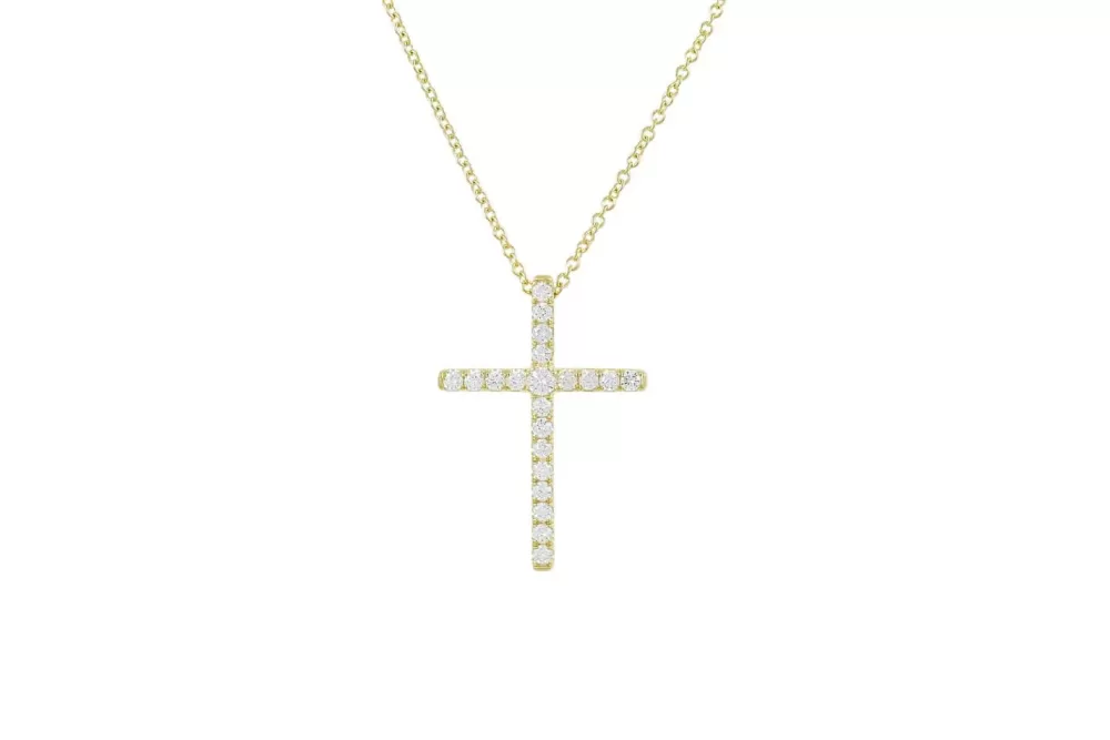 Pendants & Necklaces | Kate Alexandra Signature Diamond Cross Necklace (Medium)