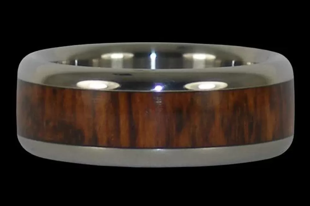 Hawaiian Jewelry | Hawaiian Titanium Rings Snakewood Titanium Ring