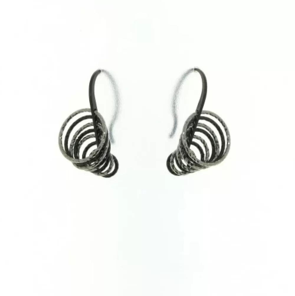 Earrings | Elliott Chandler Sterling Silver Black & White Circle Drop Earrings