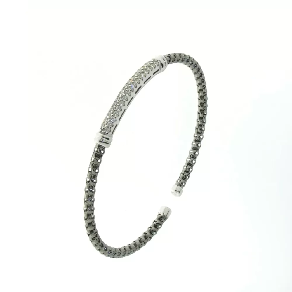 Bangles & Bracelets | Elliott Chandler Sterling Silver Cz Flexible Bangle