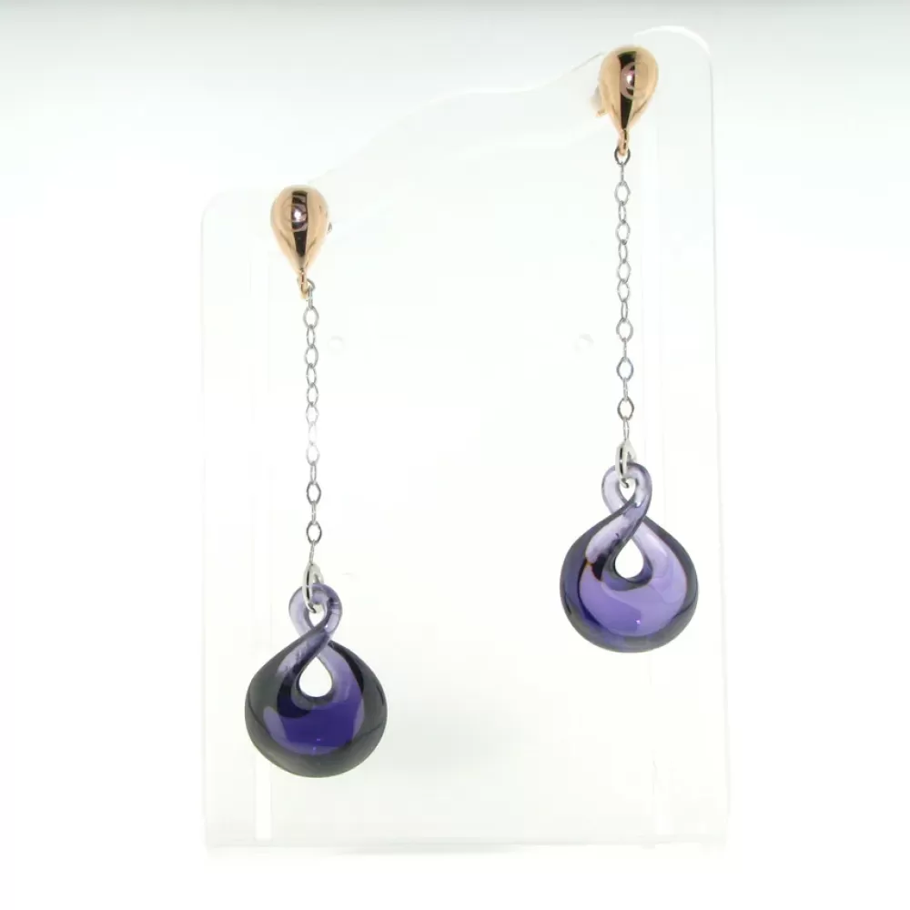 Earrings | Elliott Chandler Sterling Silver Purple Zircon Drop Earrings