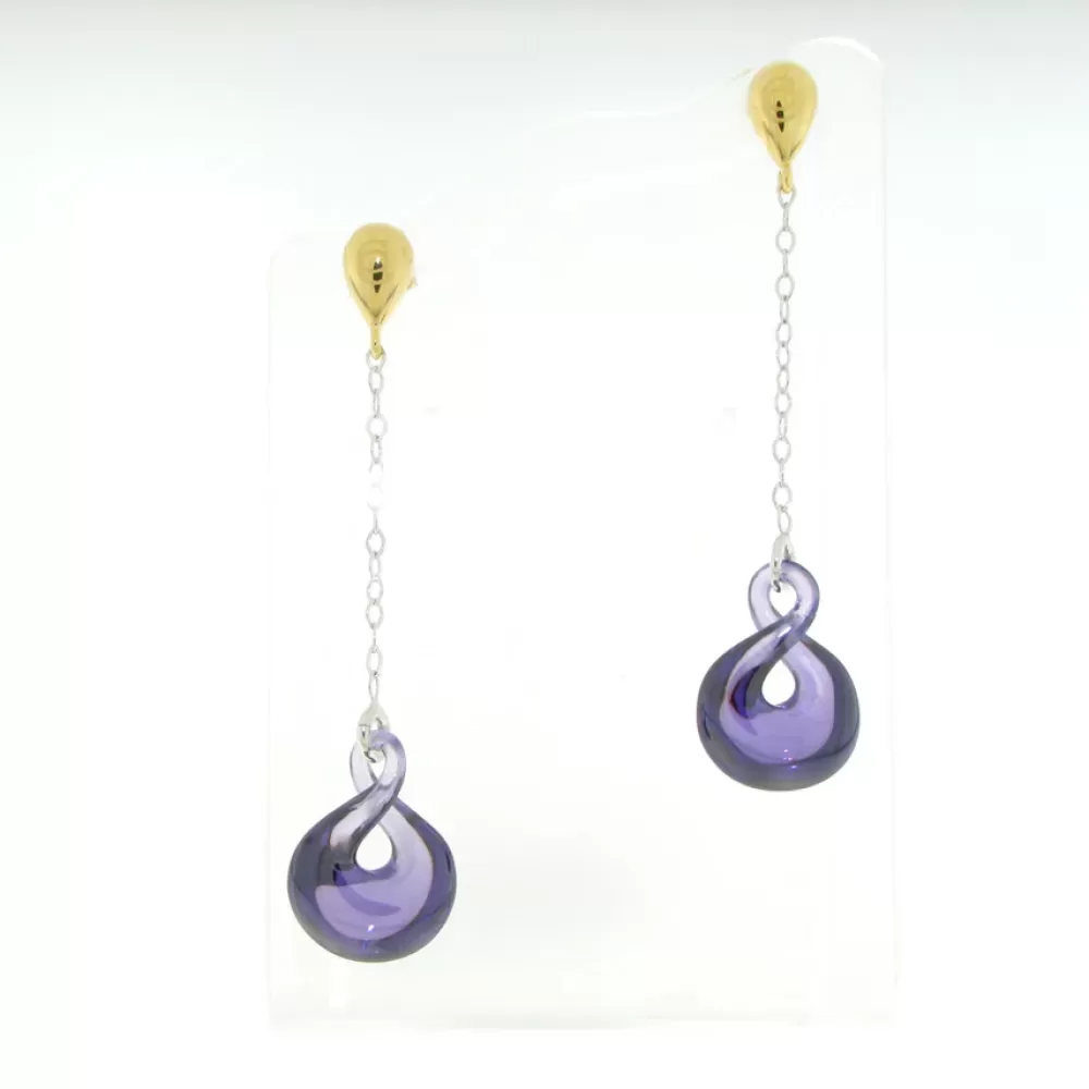 Earrings | Elliott Chandler Sterling Silver Purple Zircon Drop Earrings