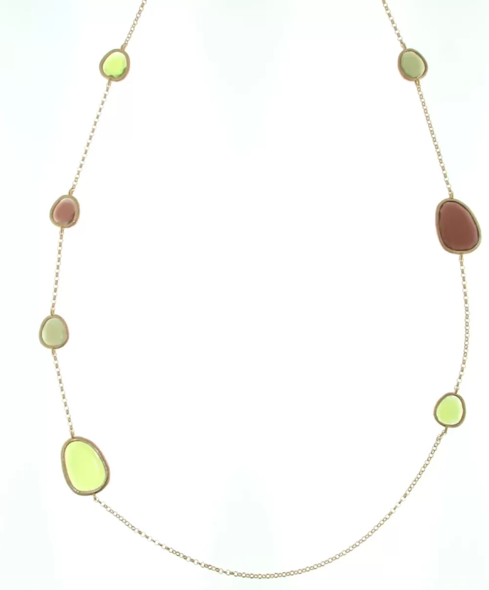 Pendants & Necklaces | Elliott Chandler Sterling Silver (Rose-Toned) Green And Pink Murano Glass Necklace