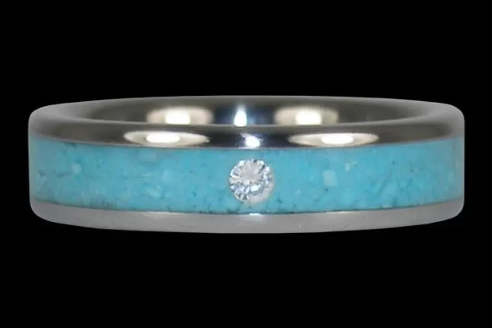 Rings | Hawaiian Titanium Rings Turquoise Diamond Ring